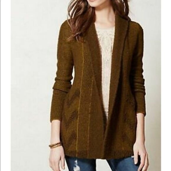 Anthropologie | Angel of the North Green Equinox Wool Blend Green Cardigan | M - Picture 7 of 7